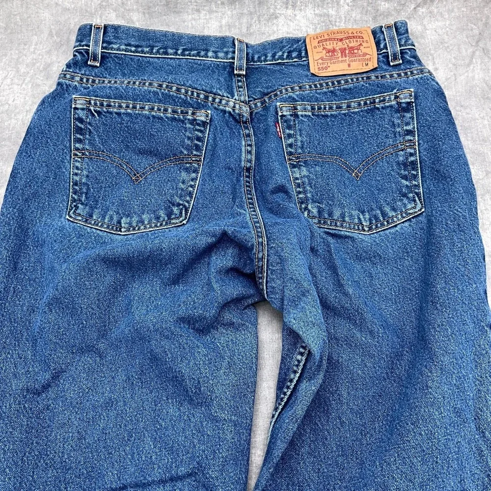 Levis 550 Jeans Women 16 Miss Medium Blue Relaxed Fit‎ Taper Leg Bat Wing VTG